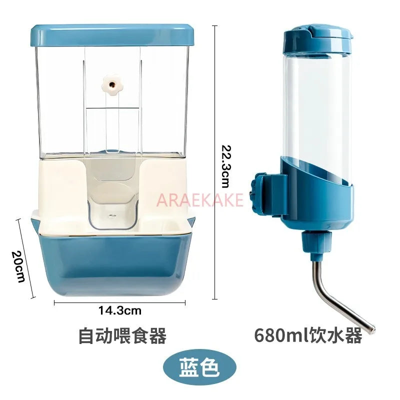 Rabbit water dispenser, rabbit food automatic feeder, guinea pig longcat food trough, food box, basin, feed box, grass rack, fix
