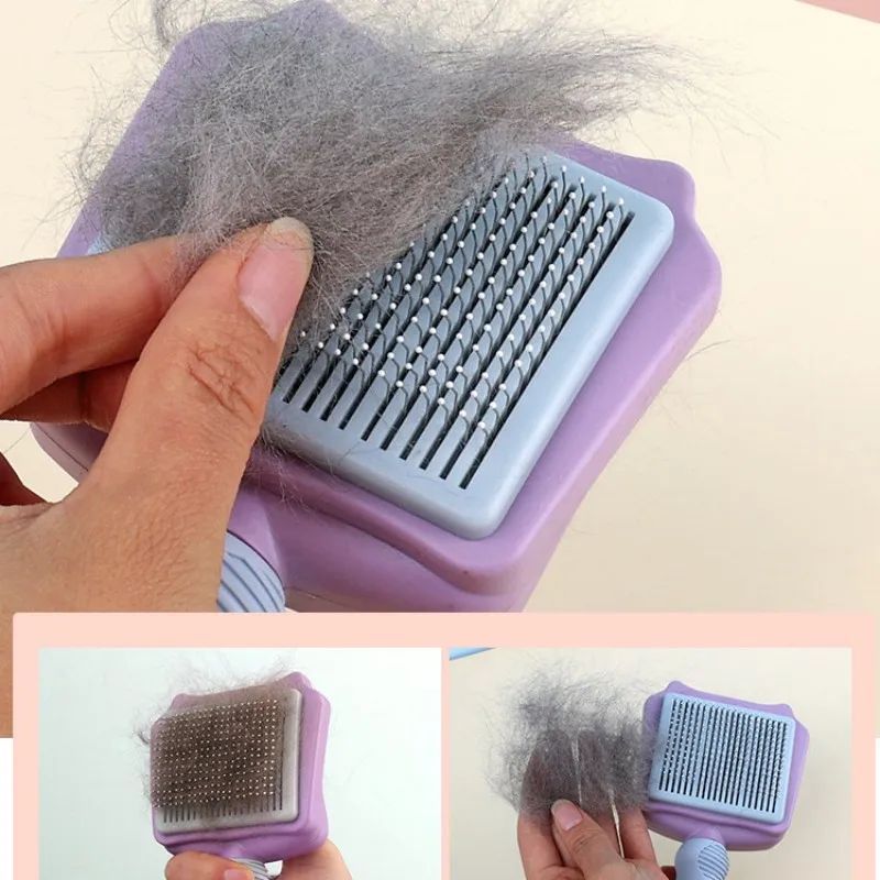 Dog Brush Automatic Pet Hair Remover Self-cleaning Cat Brush Massage Comb For Large Dogs Grooming Hair Knot Opening Pet Products