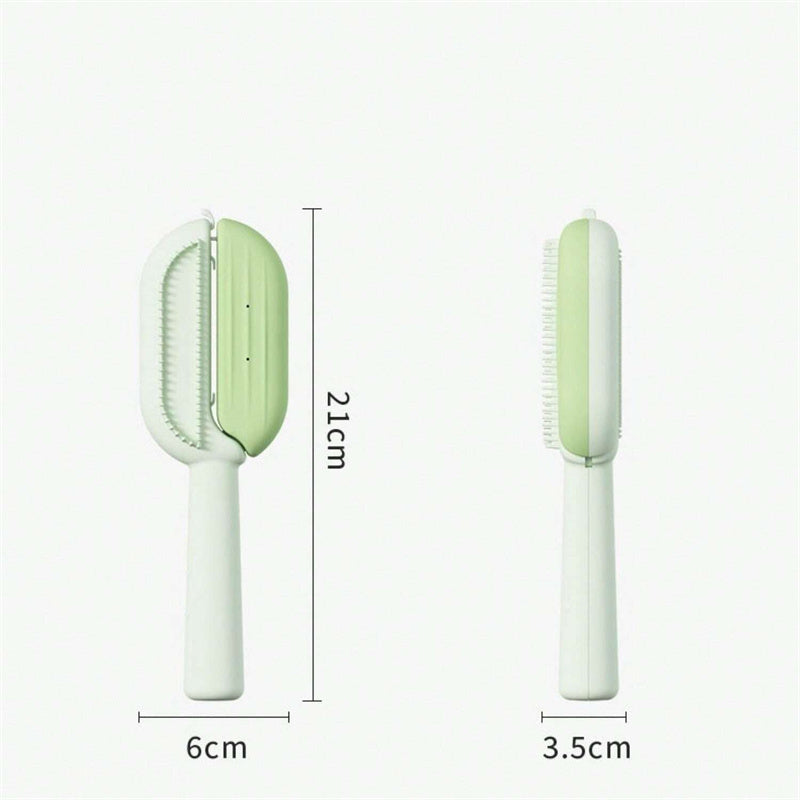 "3-in-1 self-cleaning massage comb and floating hair removal brush for pets, with water tank, perfect for grooming and removing loose fur."