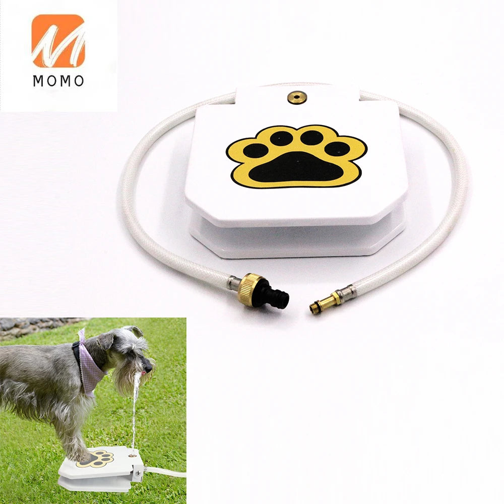 "Best-selling automatic pet water fountain and feeder, designed for large dogs, with paw-shaped water features for easy hydration and feeding."