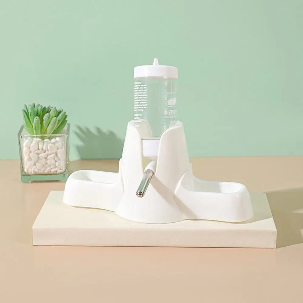with Stand Holder Hamster Water Dispenser Automatic Water Large Capacity Pet Eating Utensils 2-in-1 Portable Automatic Feeder
