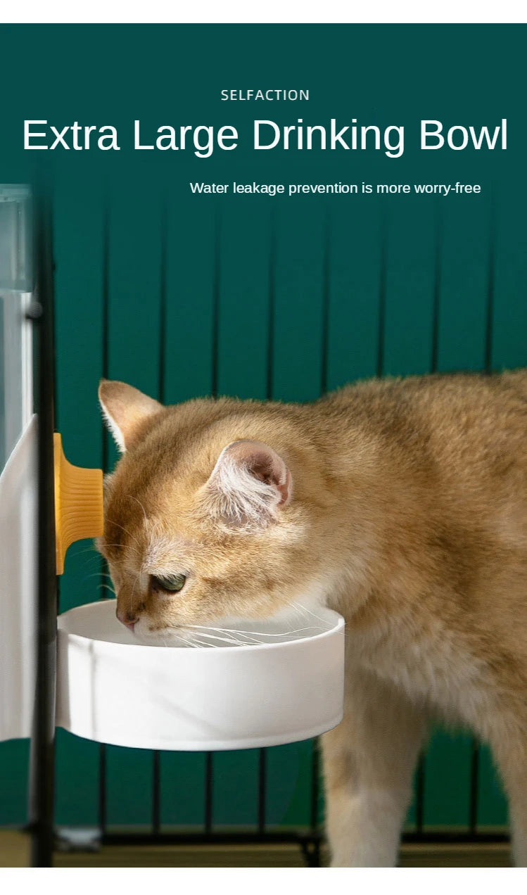Cat Cage Hanging Automatic Drinking Fountain Feeder Large Capacity Kitten Puppy Rabbit Feeding Bowl Water Drinker Pets Supplies