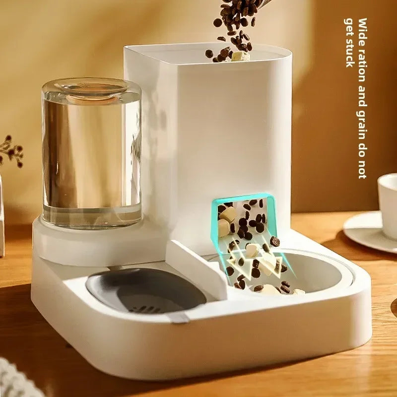 Automatic cat feeder Water feeder Dog bowl Cat bowl 2-in-1 Water dispenser Cat bowl Pet supplies write alt text of this product in anoth way