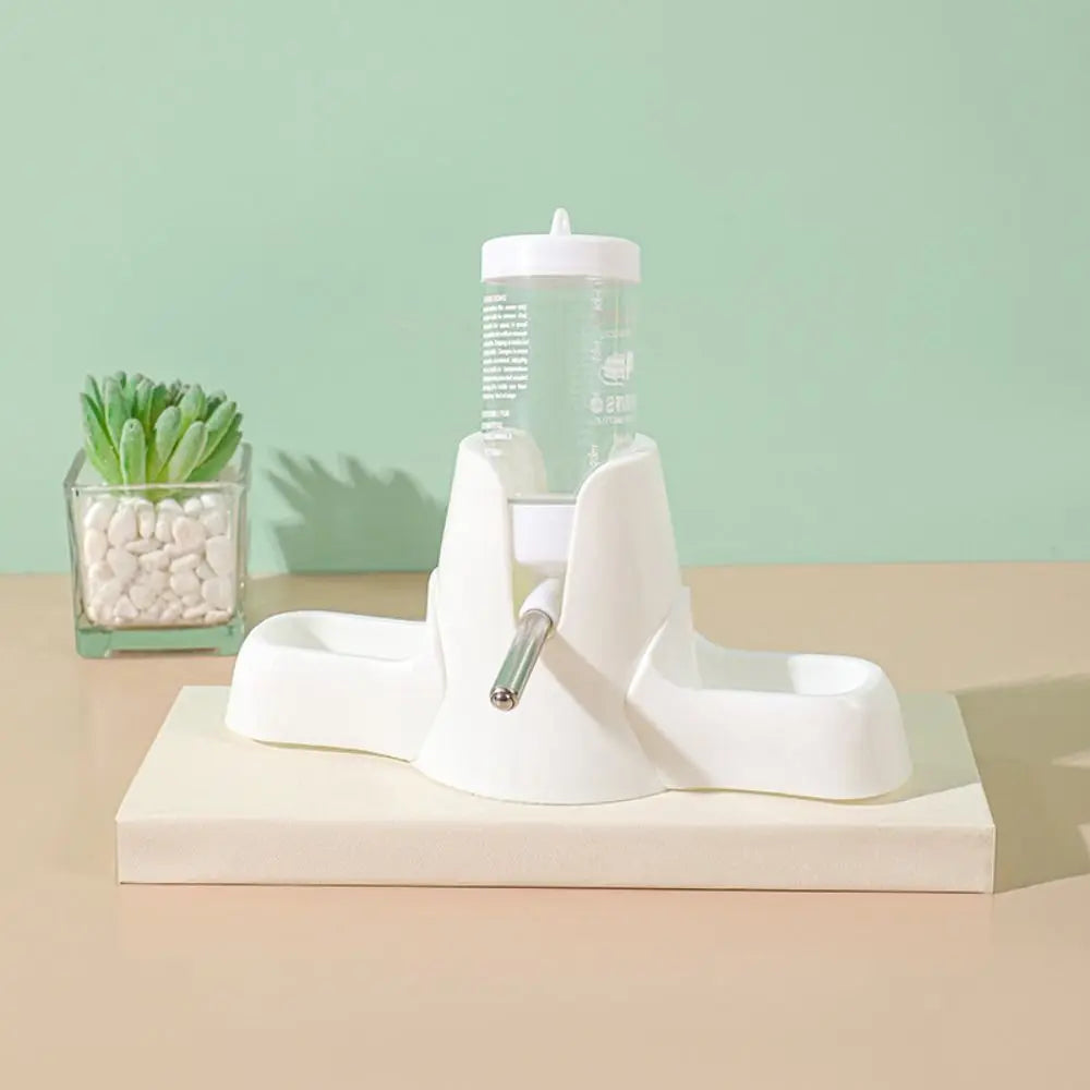 with Stand Holder Hamster Water Dispenser Automatic Water Large Capacity Pet Eating Utensils 2-in-1 Portable Automatic Feeder