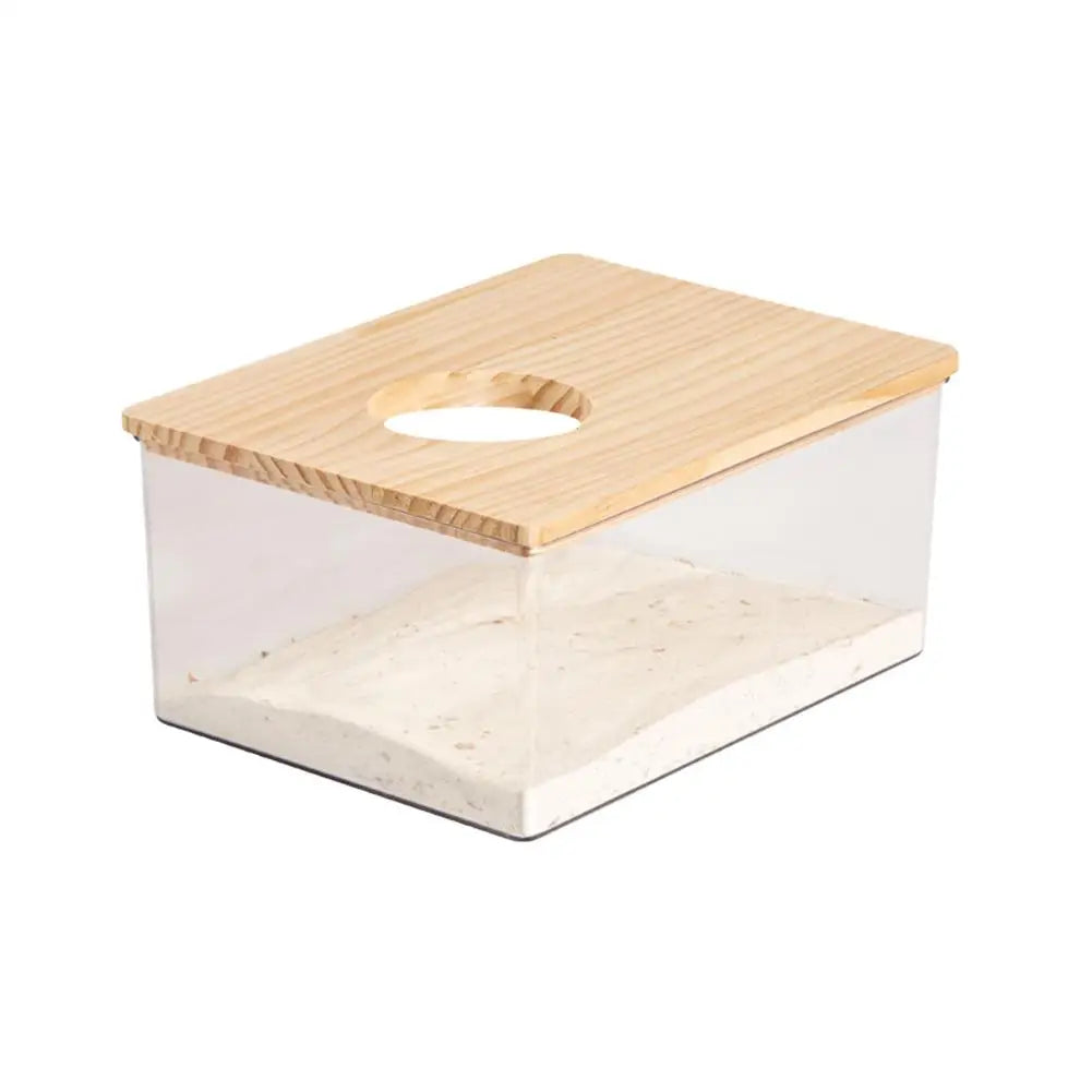 Hamster Golden Bear Sand Bath Box Acrylic Fully Transparent Large Pet Chinchilla Toilet Dual-Purpose Bath Sand Urine Sand Basin