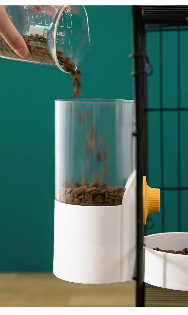 Cat Cage Hanging Automatic Drinking Fountain Feeder Large Capacity Kitten Puppy Rabbit Feeding Bowl Water Drinker Pets Supplies