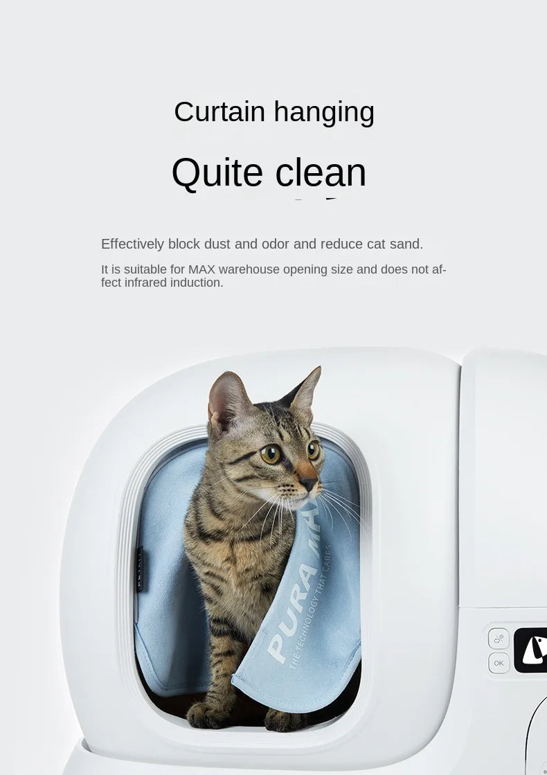 PETKIT Cat Litter Box Automatic Toilet Magnetic Suction Dust Proof Door Curtain To Reduce Sand for PURA MAX Sandbox Accessories