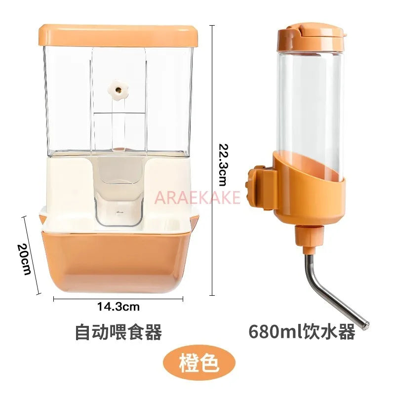 Rabbit water dispenser, rabbit food automatic feeder, guinea pig longcat food trough, food box, basin, feed box, grass rack, fix