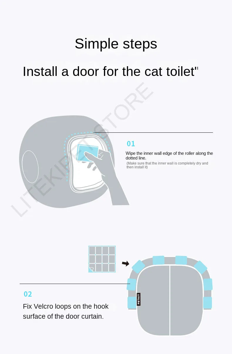 PETKIT Cat Litter Box Automatic Toilet Magnetic Suction Dust Proof Door Curtain To Reduce Sand for PURA MAX Sandbox Accessories