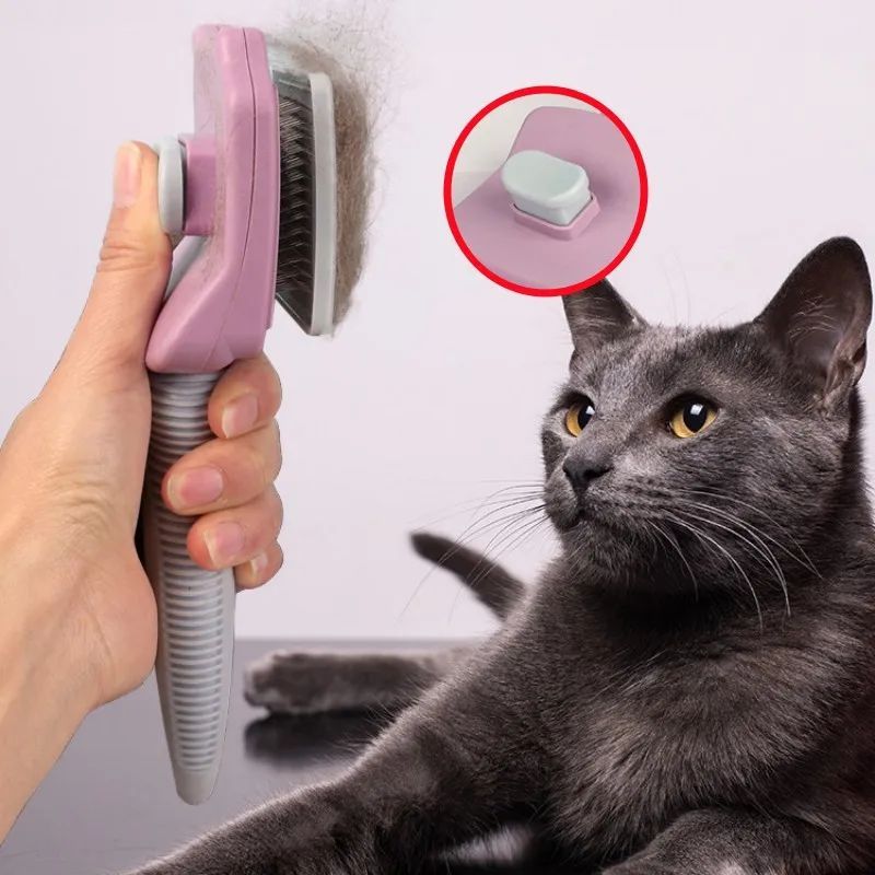 Dog Brush Automatic Pet Hair Remover Self-cleaning Cat Brush Massage Comb For Large Dogs Grooming Hair Knot Opening Pet Products